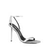 Laminated Nappa Leather Padlock Pointy Naked Sandal Laminated Nappa Leather Padlock Pointy Naked Sandal