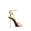 Laminated Nappa Leather Padlock Pointy Naked Sandal Laminated Nappa Leather Padlock Pointy Naked Sandal