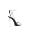 Laminated Nappa Leather Padlock Pointy Naked Sandal Laminated Nappa Leather Padlock Pointy Naked Sandal