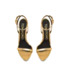 Laminated Nappa Leather Padlock Pointy Naked Sandal Laminated Nappa Leather Padlock Pointy Naked Sandal