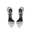 Laminated Nappa Leather Padlock Pointy Naked Sandal Laminated Nappa Leather Padlock Pointy Naked Sandal