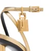 Laminated Nappa Leather Padlock Pointy Naked Sandal Laminated Nappa Leather Padlock Pointy Naked Sandal