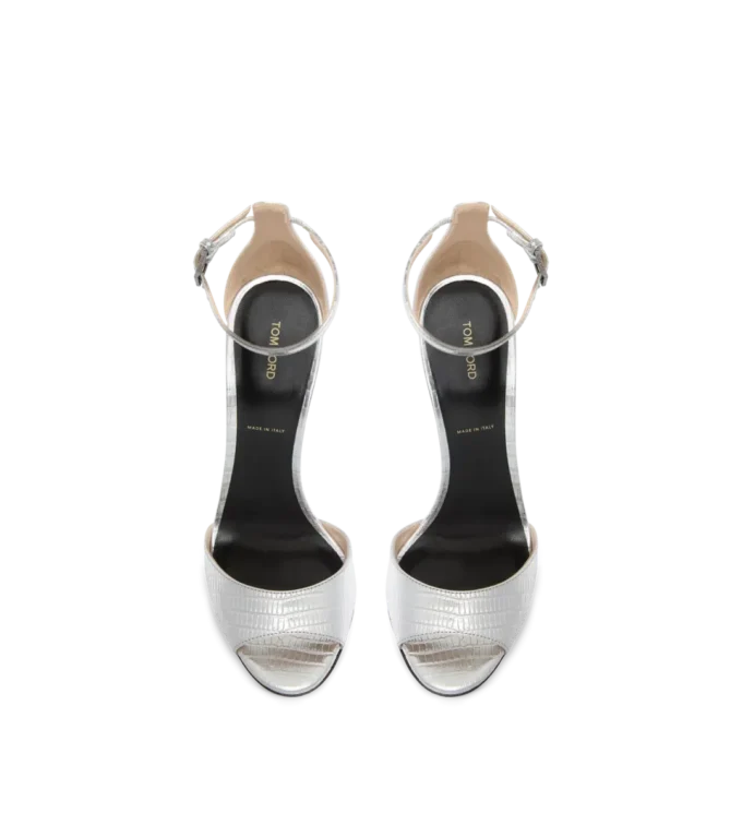 Laminated Printed Tejus Spire Ankle Strap Sandal Laminated Printed Tejus Spire Ankle Strap Sandal