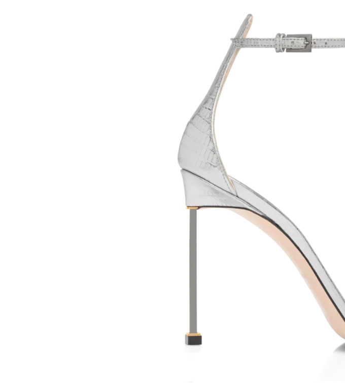 Laminated Printed Tejus Spire Ankle Strap Sandal Laminated Printed Tejus Spire Ankle Strap Sandal
