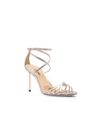 Laminated Stamped Python Ida Sandal