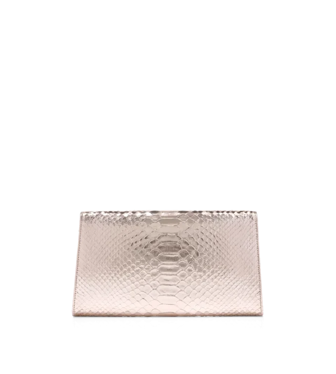 Laminated Stamped Python Nobile Clutch