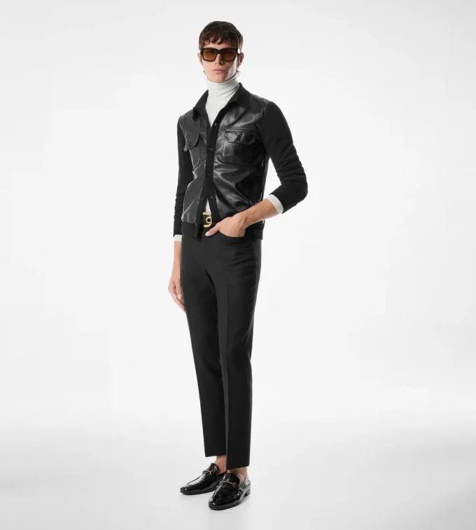 Leather Front Shirt