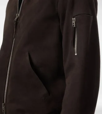 Light Suede Bomber