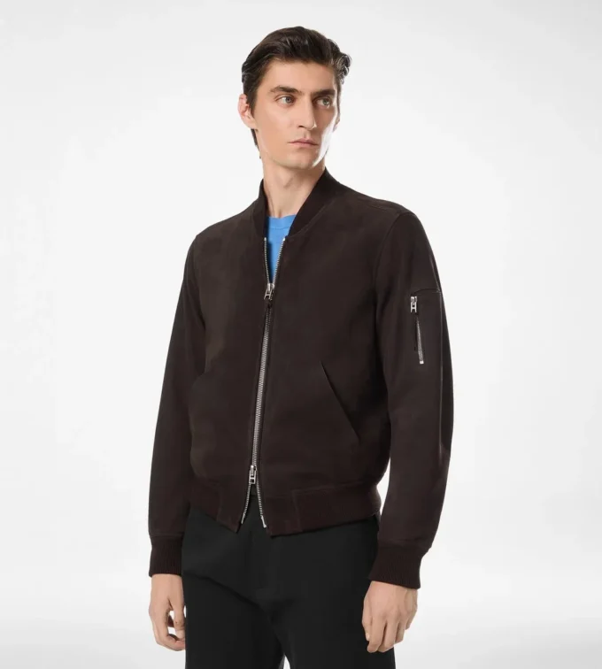 Light Suede Bomber