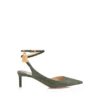 Lizard-Effect Suede Leather Padlock Slingback Lizard-Effect Suede Leather Padlock Slingback