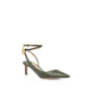 Lizard-Effect Suede Leather Padlock Slingback Lizard-Effect Suede Leather Padlock Slingback