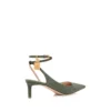 Lizard-Effect Suede Leather Padlock Slingback Lizard-Effect Suede Leather Padlock Slingback