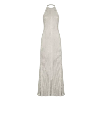 Long Halterneck Dress with Open Back and Tom Ford Metal Plaque