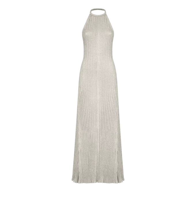 Long Halterneck Dress with Open Back and Tom Ford Metal Plaque Long Halterneck Dress with Open Back and Tom Ford Metal Plaque