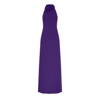 Long Halterneck Dress with Pockets and Open Back