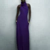Long Halterneck Dress with Pockets and Open Back Long Halterneck Dress with Pockets and Open Back