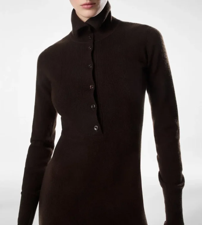 Long Open Turtleneck Cashmere Dress Long Open Turtleneck Cashmere Dress