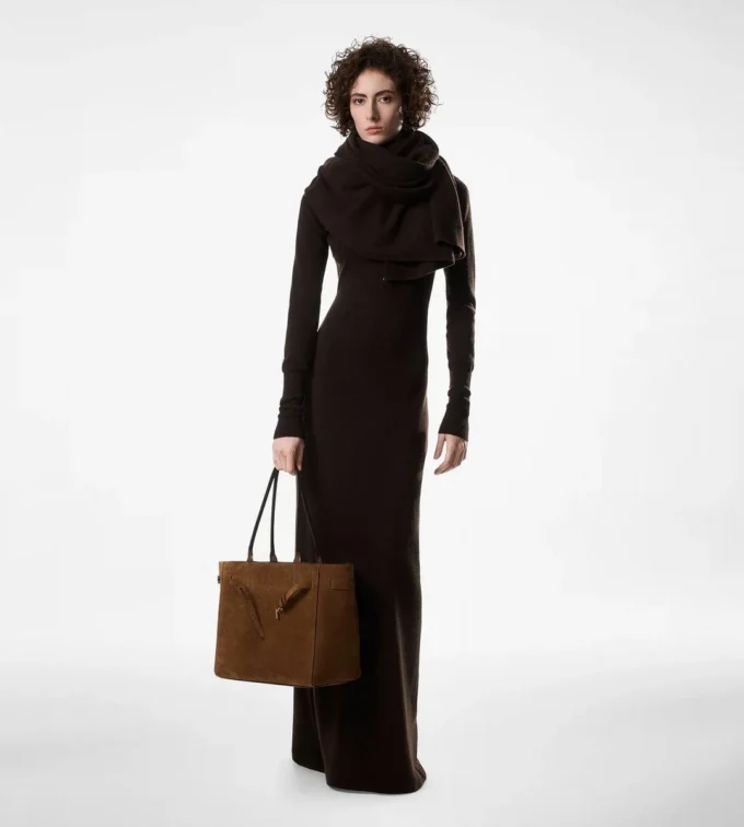 Suede Leather Audrey Medium Tote Suede Leather Audrey Medium Tote