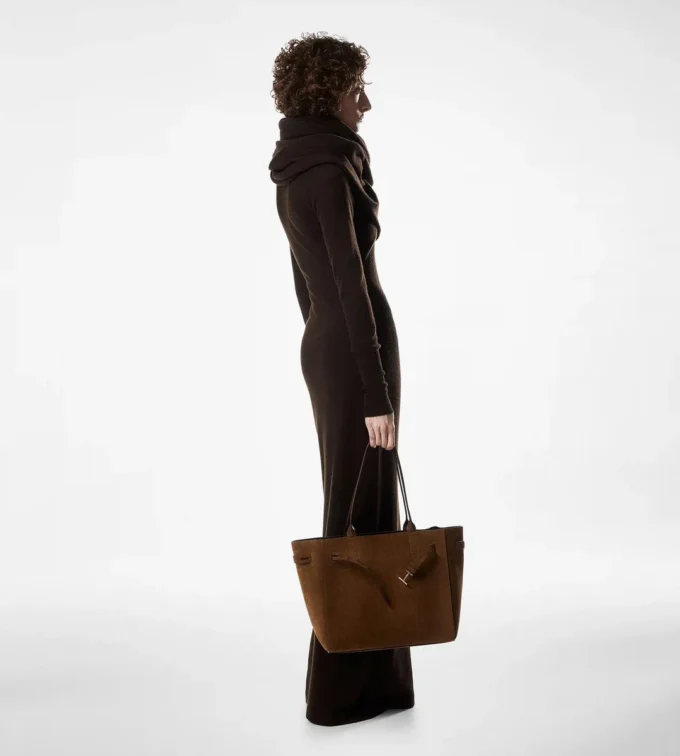 Suede Leather Audrey Medium Tote Suede Leather Audrey Medium Tote