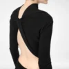Long Sleeve Asymmetric Evening Dress with Twisted Back