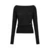 Long Sleeve Boat Neck Knit with Tom Ford Metal Plaque