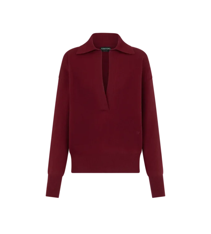 Long Sleeve Cashmere Polo