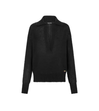Long Sleeve Cashmere Silk Polo