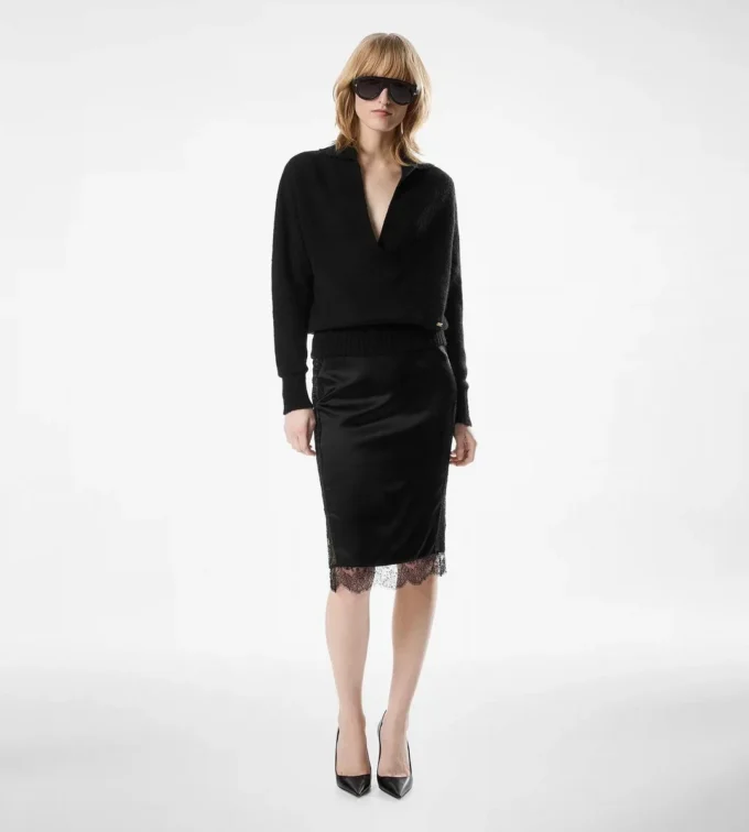 Long Sleeve Cashmere Silk Polo