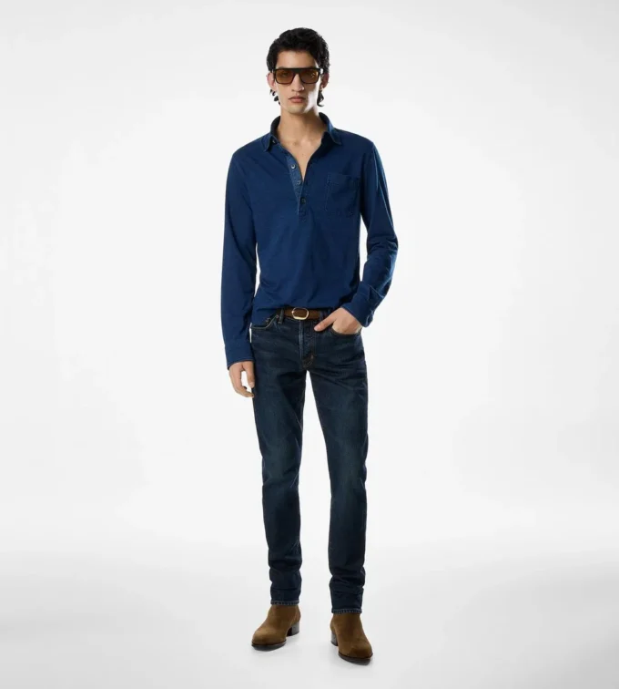 Long Sleeve Cotton Polo