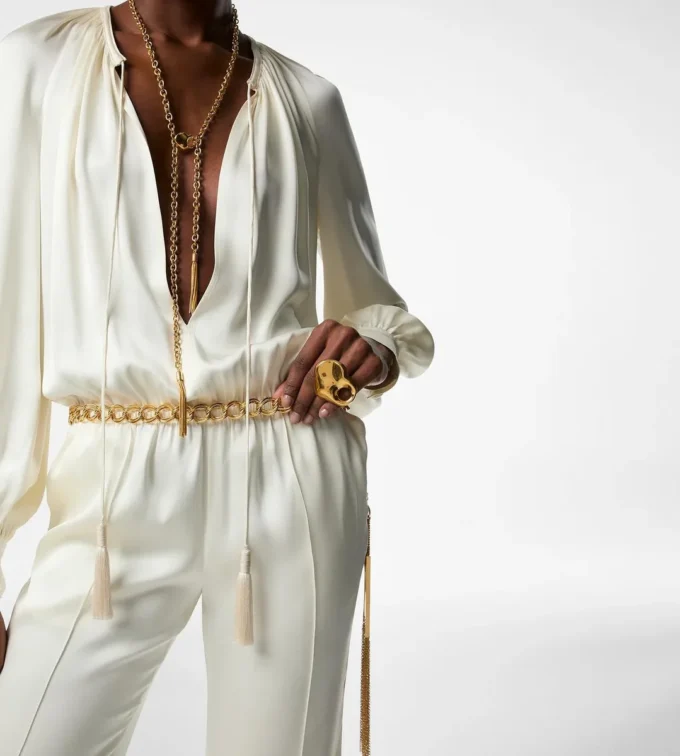 Long Sleeve Gathered Jumpsuit Long Sleeve Gathered Jumpsuit