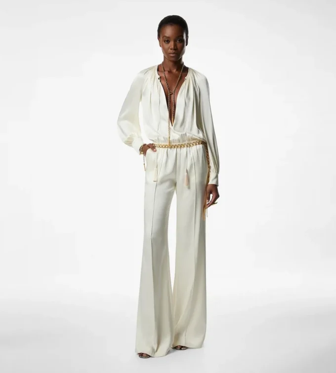 Long Sleeve Gathered Jumpsuit Long Sleeve Gathered Jumpsuit