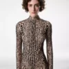 Long Sleeve Mock Neck Evening Dress Long Sleeve Mock Neck Evening Dress