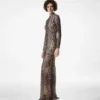 Long Sleeve Mock Neck Evening Dress Long Sleeve Mock Neck Evening Dress