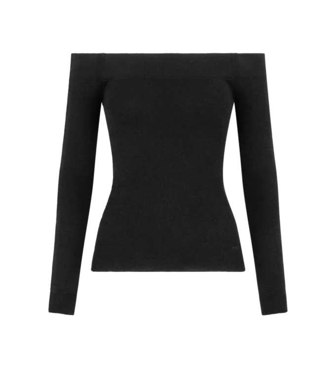 Long Sleeve Off the Shoulder Knit Top
