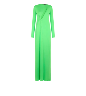 Long Sleeve Slash Front Evening Dress