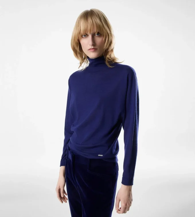 Long Sleeve Turtleneck Knit with Tom Ford Metal Plaque