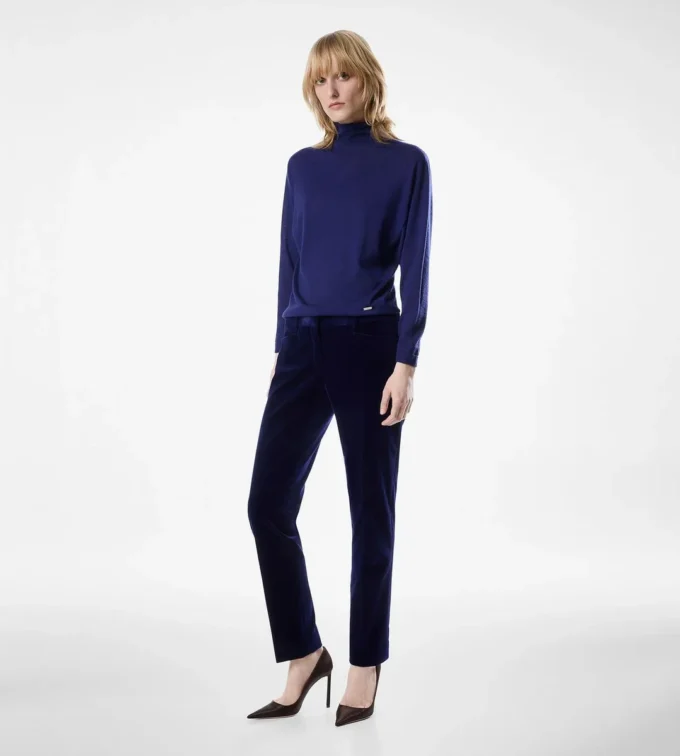 Long Sleeve Turtleneck Knit with Tom Ford Metal Plaque