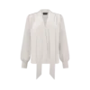 Long Sleeve V-Neck Lavalliere Blouse
