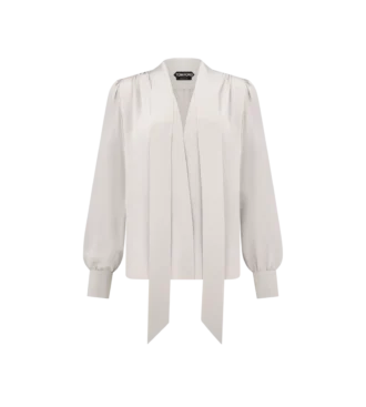 Long Sleeve V-Neck Lavalliere Blouse