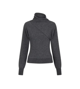 Long Sleeve Wrap Collar Knit