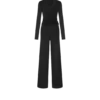 Long Sleeve Wrap Wool Jumpsuit