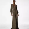 Long V-Neck Dress with Open Back Long V-Neck Dress with Open Back