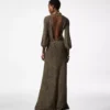 Long V-Neck Dress with Open Back Long V-Neck Dress with Open Back