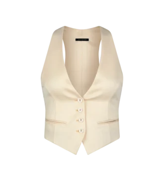 Lustrous Barathea Silk Wool Waistcoat