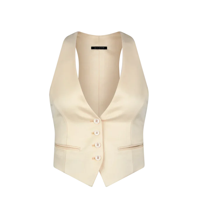 Lustrous Barathea Silk Wool Waistcoat