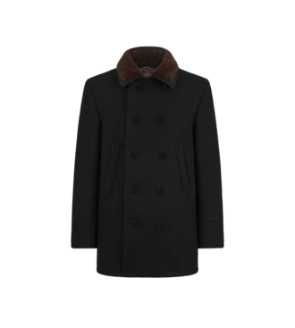 Melton Wool Shearling Peacoat