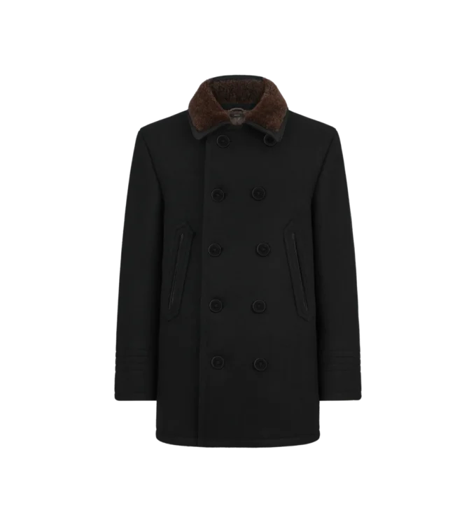 Melton Wool Shearling Peacoat