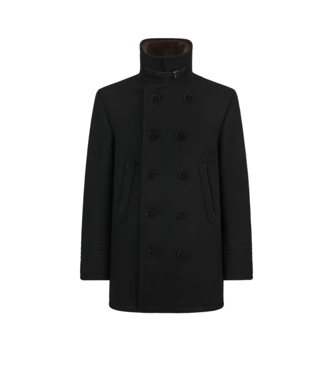 Melton Wool Shearling Peacoat
