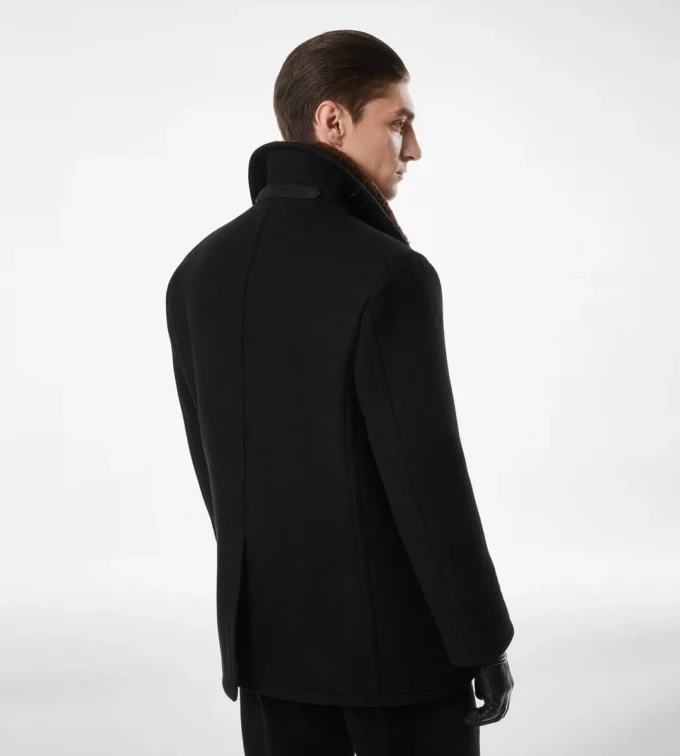 Melton Wool Shearling Peacoat