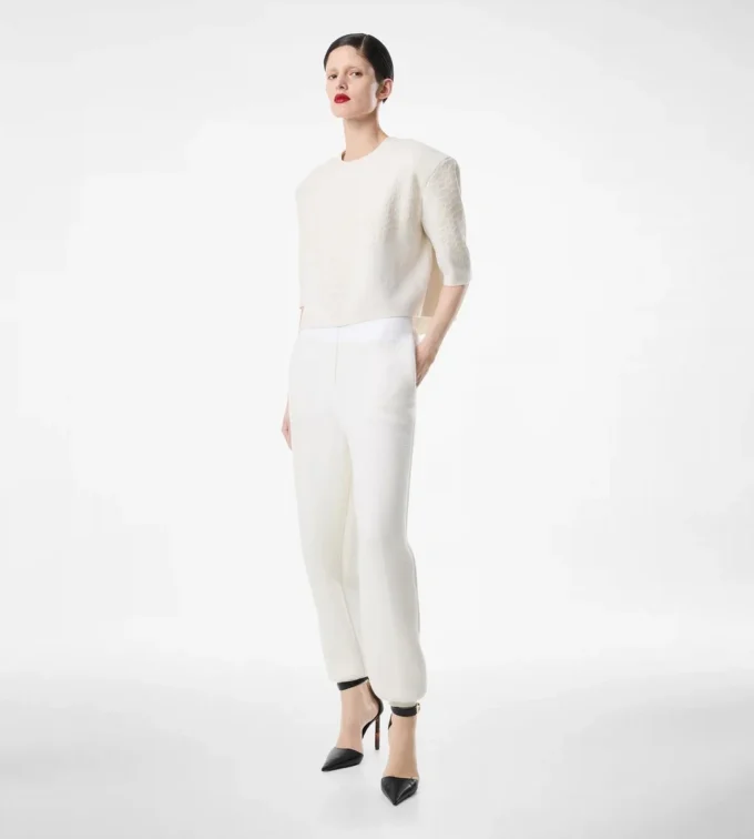 Merino Cashmere Crewneck T-Shirt with Silk Chenille Embossed Python Detail Merino Cashmere Crewneck T-Shirt with Silk Chenille Embossed Python Detail